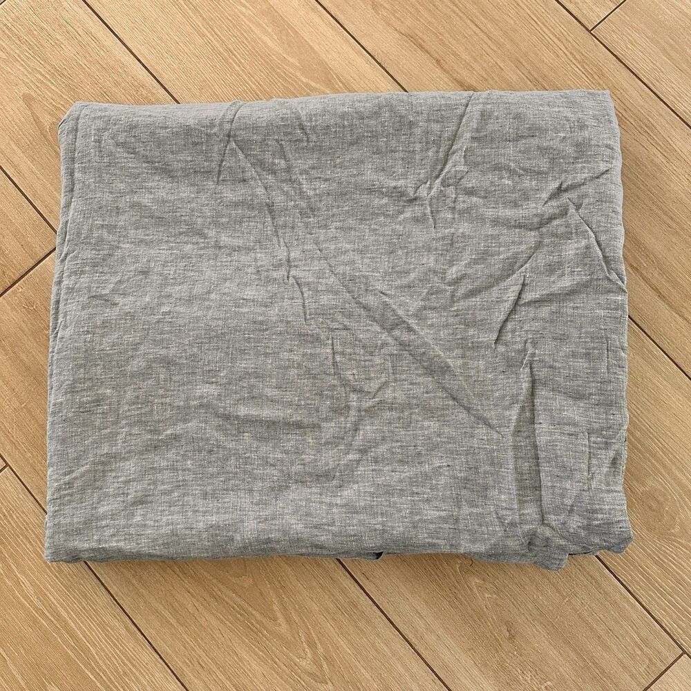 Rejuvenation 100% Linen Duvet Cover Chambray Blue King Size 92 x 108